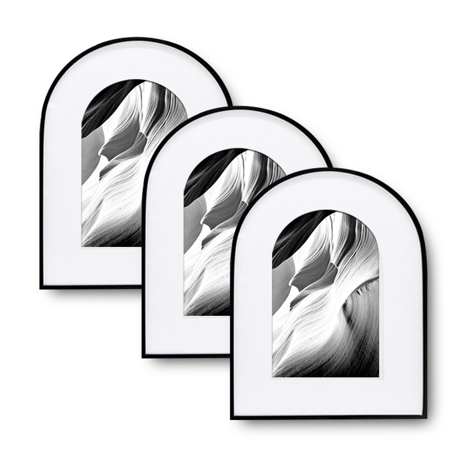 3 Pack Elegant Aluminum Arch Picture Frames - Wall Mount & Tabletop Display, Includes Non-Removab... | Amazon (US)