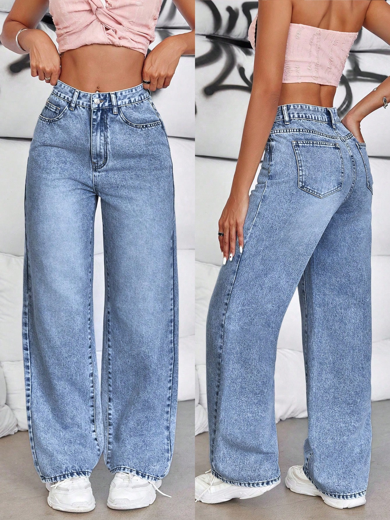 SHEIN Tall Women's Washed Straight Leg Jeans | SHEIN USA | SHEIN