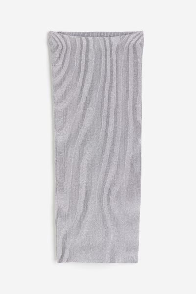 Rib-knit Skirt - Silver-colored - Ladies | H&M US | H&M (US + CA)