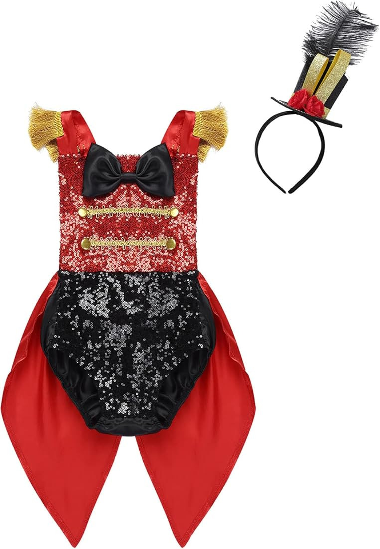 Hansber Baby Girls Halloween Ringmaster Circus Show Costume Romper Outfit for Birthday Dress up P... | Amazon (US)