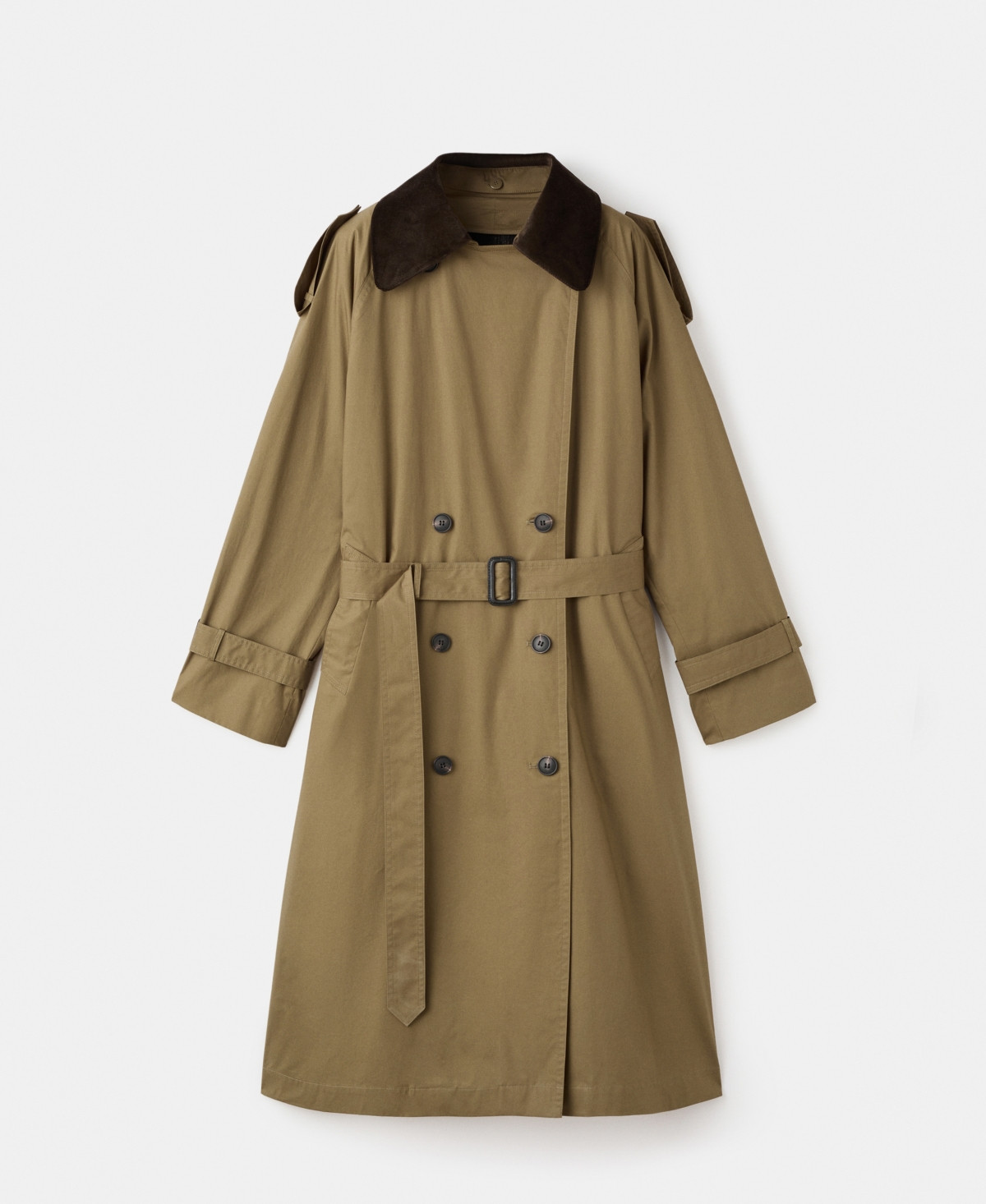 Mango Women's Corduroy Collar Double-Breasted Trench Coat - Khaki | Macy's