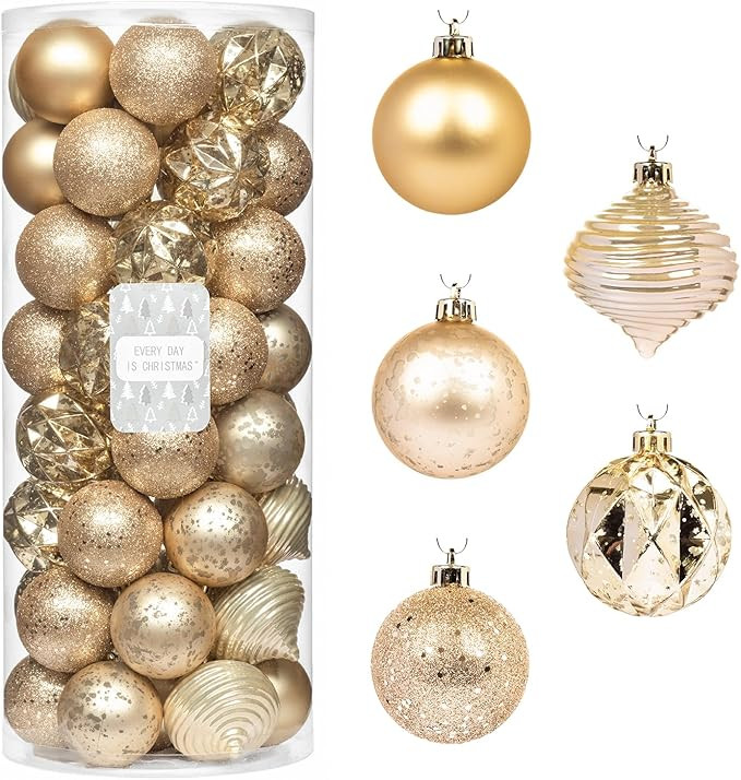 Every Day is Christmas Ornaments, Shatterproof Christmas Tree Ornament Set, Christmas Balls Decor... | Amazon (US)