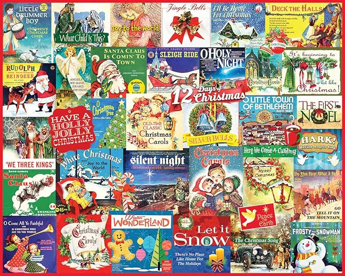White Mountain Christmas Carols Christmas Puzzles 1000 Pieces Collage Winter Jigsaw Puzzle for Ad... | Amazon (US)