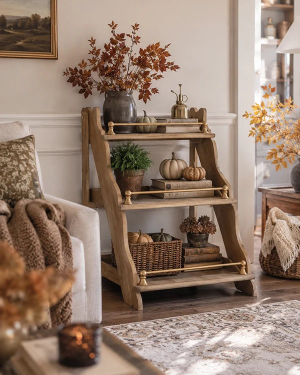 Indoor/Outdoor Solid Wood & Metal Folding Plant Riser with Guard Rails | Decor Steals