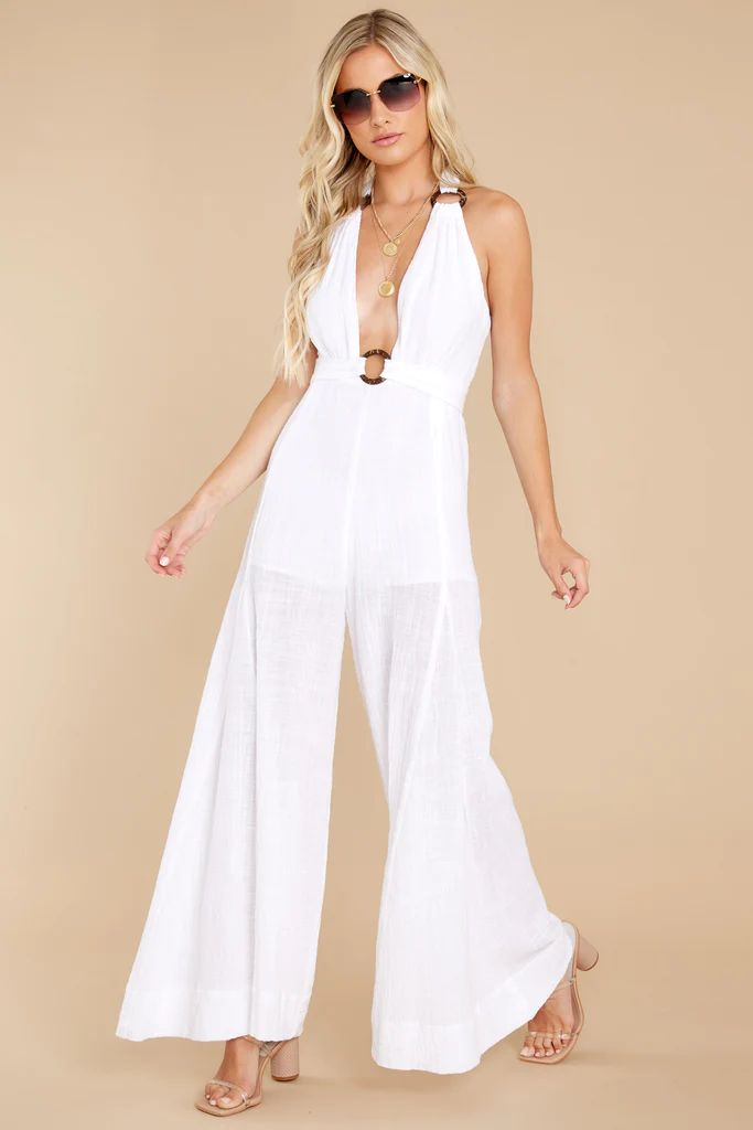 Stunning Style White Jumpsuit | Red Dress 