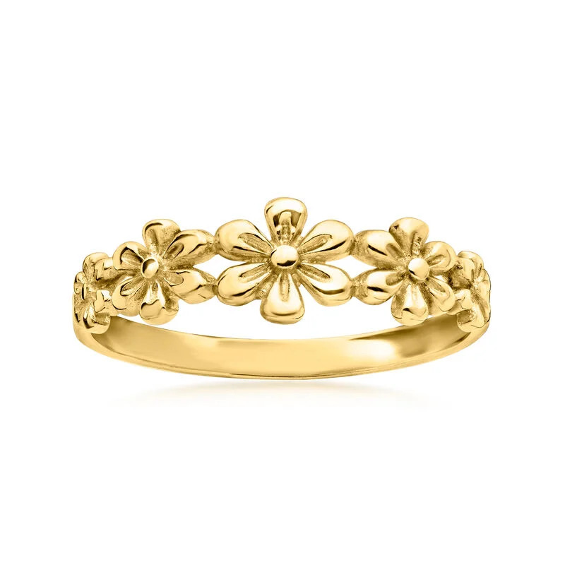 10kt Yellow Gold Multi-Flower Ring | Ross-Simons
