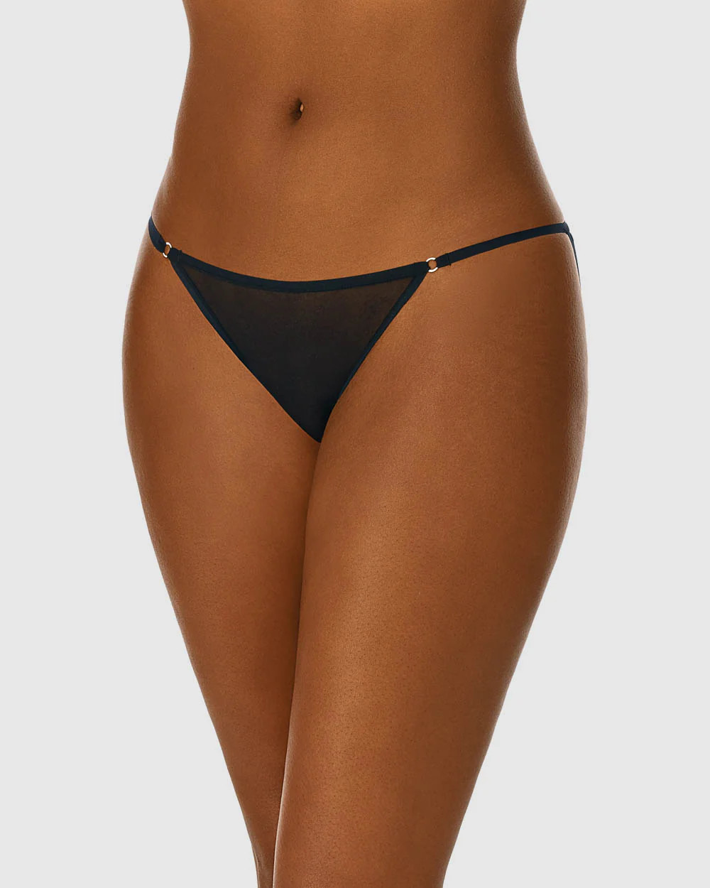 Gossamer Mesh String Bikini Underwear - Black | On Gossamer