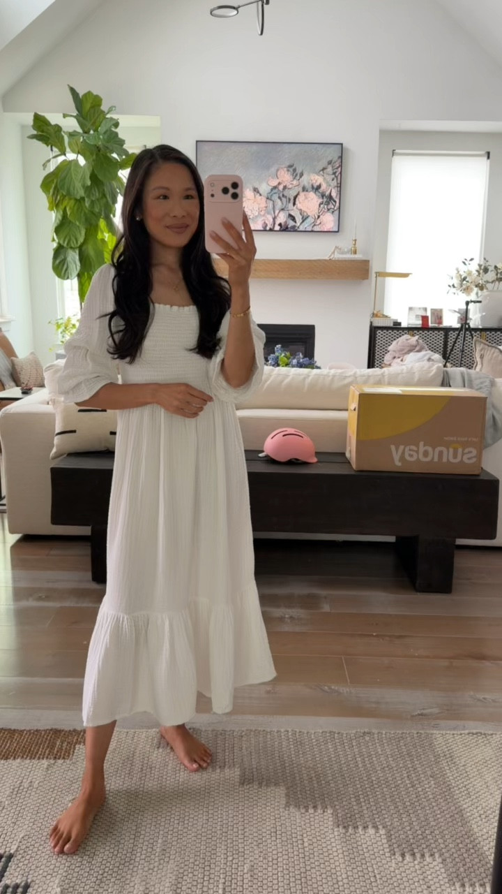 Cotton muslin dress that is perfect for maternity and now for nursing! Super comfy, made out of cotton, and great for spring  

#LTKootd #LTKSeasonal #LTKBump