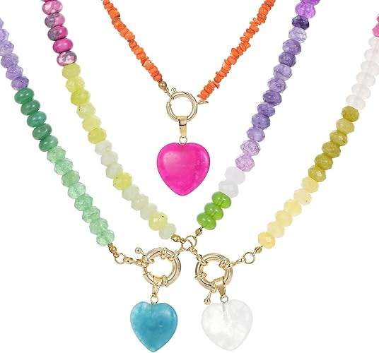 Trendy Stainless Steel Gold Plated Charm Necklace with Heart Pearl Pepper Conch Ceramic Pendant N... | Amazon (US)