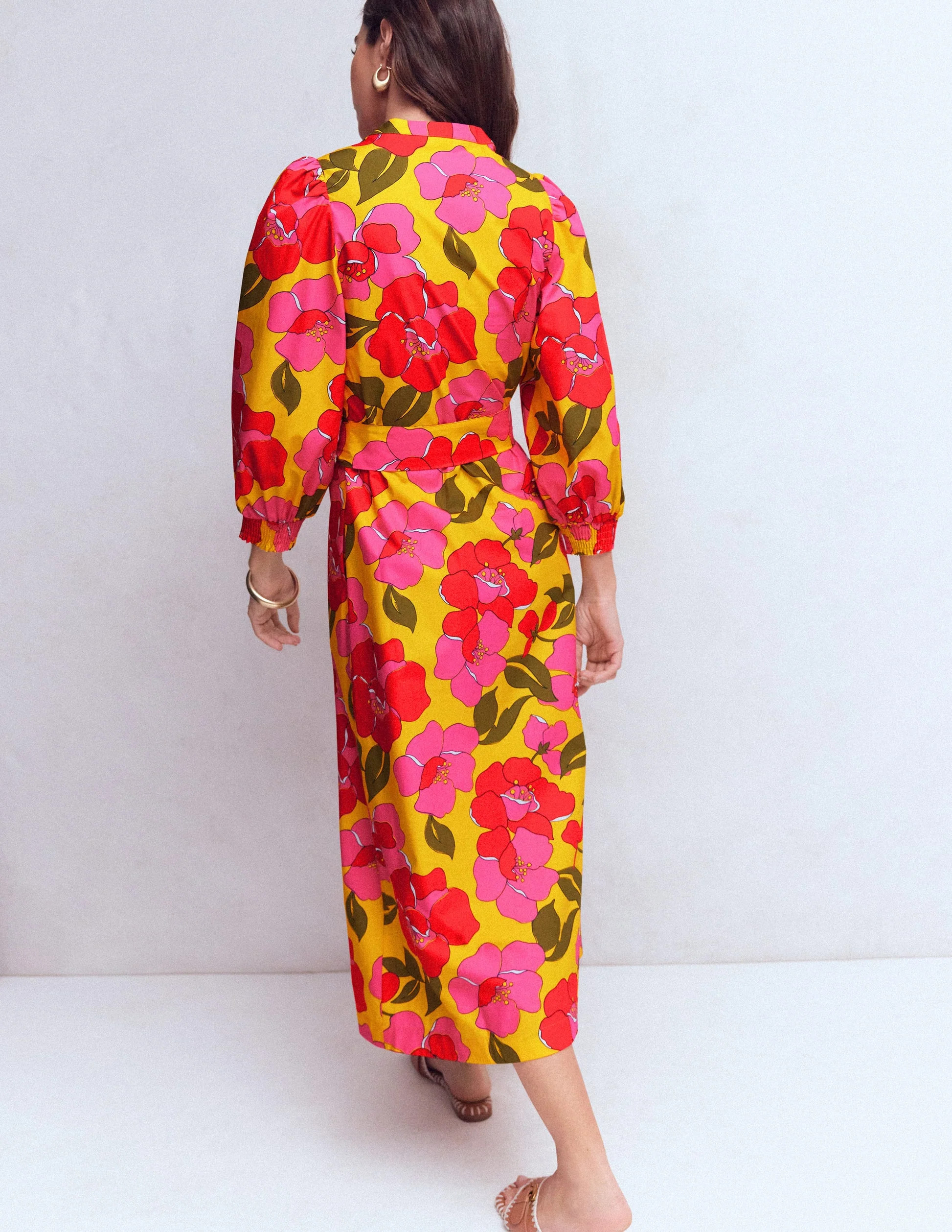 Octavia Cotton Dress-Yellow Radiant Bloom | Boden (US)