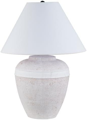 Henn&Hart 23" Modern 1-Light Table Lamp, Cloud White | Modern farmhouse jug design with cone shad... | Amazon (US)