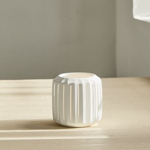 Slatted Porcelain Hurricanes | West Elm (US)