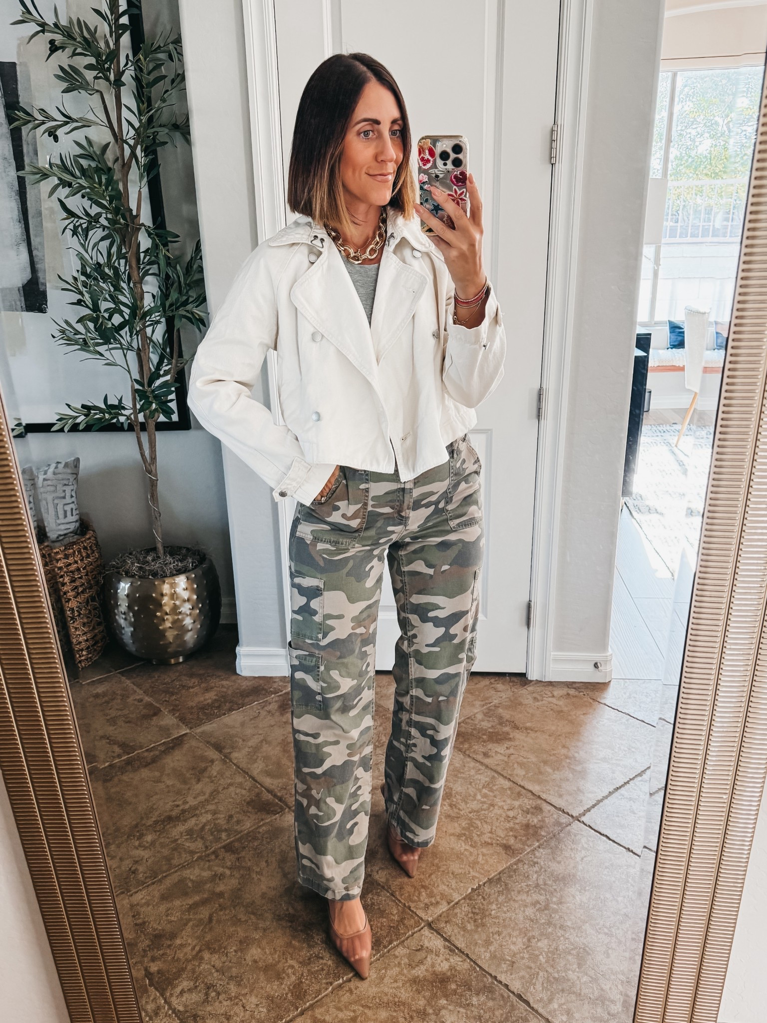 Fall outfit idea with two fall closet staples! 

- This cream denim cropped trench jacket is darling and on clearance for $22 — wearing size small 

- these viral camo cargo pants are still in stock and only $16 with endless options for starling this fall!

fall outfit, fall outfit idea, trenchcoat, cropped trenchcoat, camo pants, cargo pants, target style, Walmart, fashion, fall style 

#LTKSaleAlert #LTKFindsUnder50 #LTKOver40
