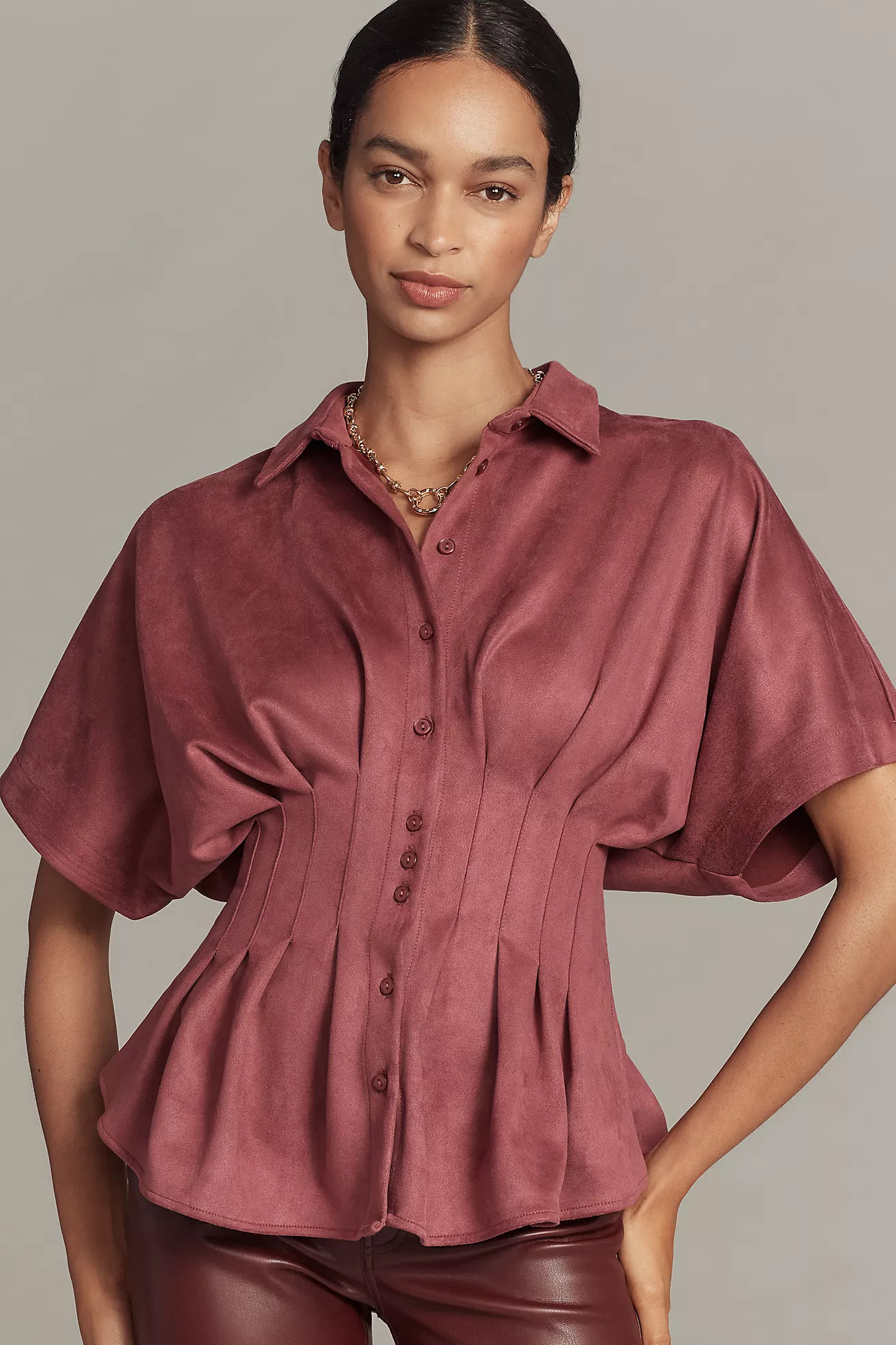 Exquise Tobie Waisted Button-Down Shirt | Anthropologie (US)