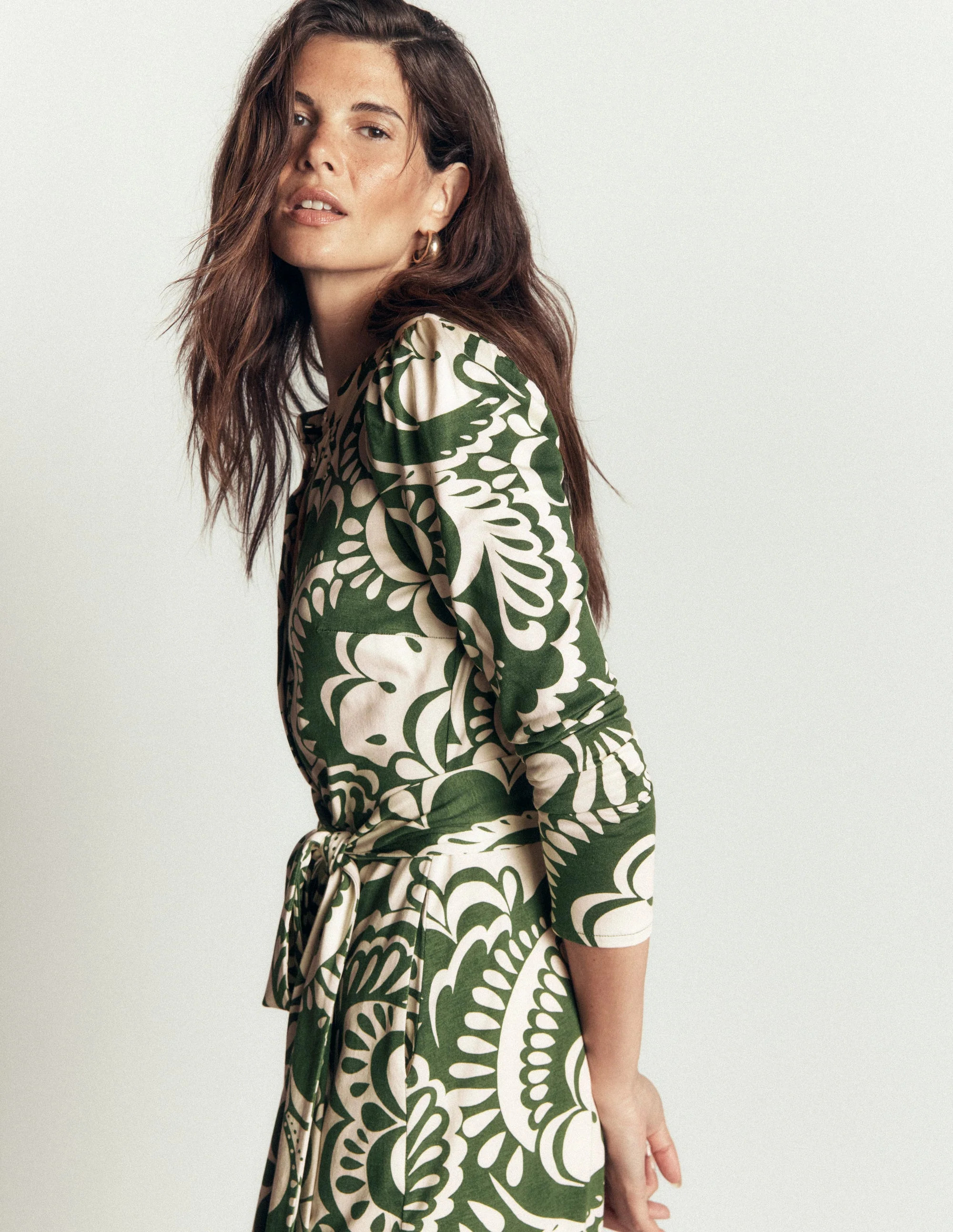 Honor Column Jersey Midi Dress-Chive, Flourishing Medley | Boden (US)