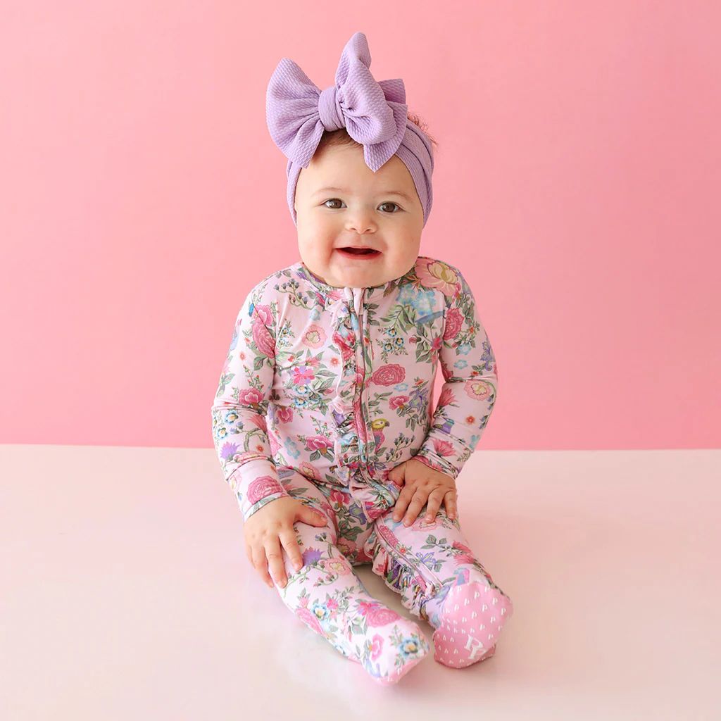 Floral Pink Baby Girl Sleeper | Christine | Posh Peanut