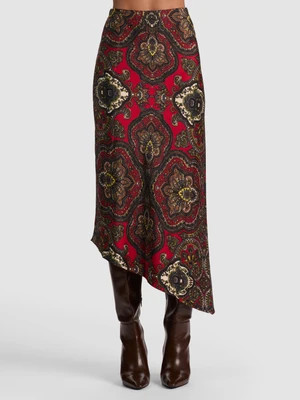 MAEVE ASYMMETRICAL SLIP SKIRT - BON VOYAGE HIBISCUS MULTI | Alice + Olivia