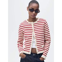 Mango Striped Knit Cardigan RED - Mango - Size: XXL | JD Williams (UK)