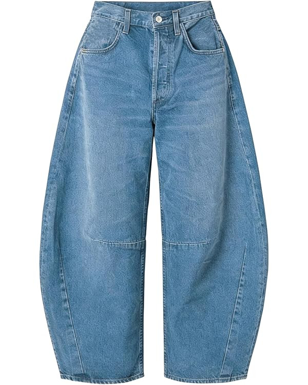 EXLURA Womens Barrel Jeans Wide Leg Y2K Boyfriend Denim Pants Hip Hop Vintage Baggy Jeans Cotton ... | Amazon (US)