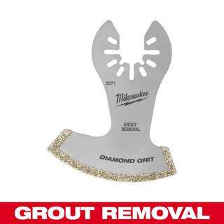 Milwaukee 2-1/2 in. Universal Fit Diamond Grit Grout Removal Multi-Tool Oscillating Blade (1-Piec... | The Home Depot