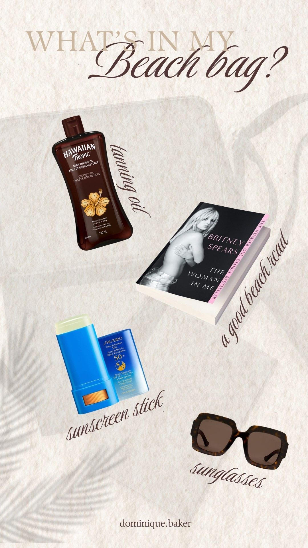 My go-to beach essentials ☀️
SPF, tanning oil, sunnies, and a good read! 


#LTKSwim #LTKTravel #LTKdayinmylife