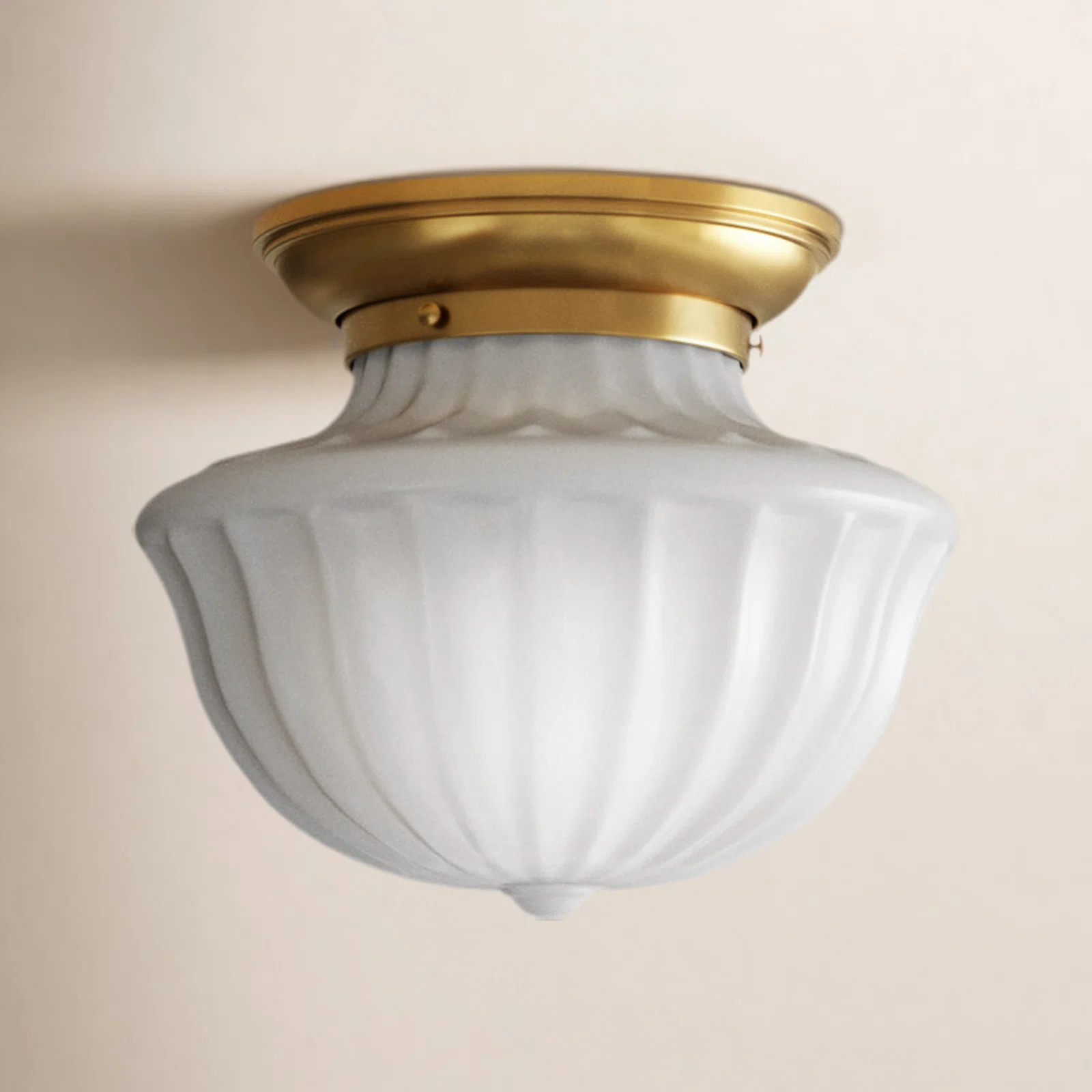 Maisie Single Light Glass Semi Flush Mount | Birch Lane