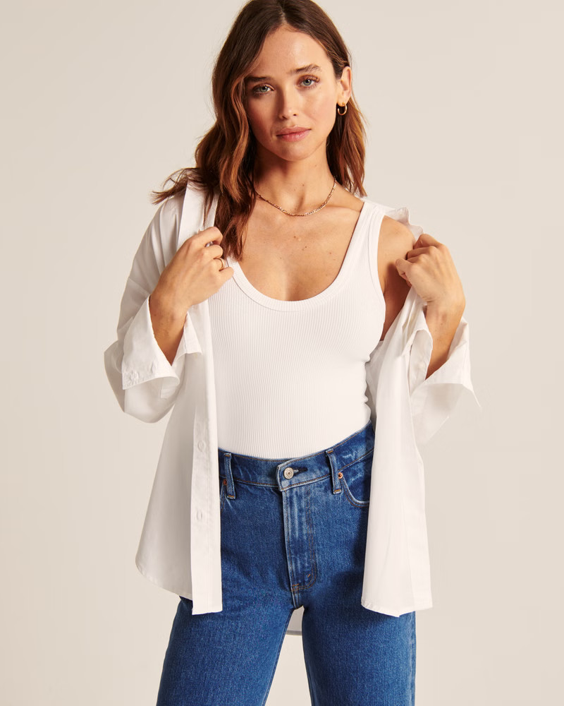 Women's Seamless Rib Fabric Scoopneck Bodysuit | Women's New Arrivals | Abercrombie.com | Abercrombie & Fitch (US)