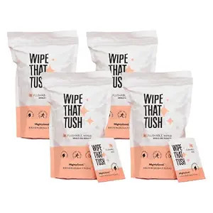 MightyGood. Wipe That Tush On-The-Go Flushable Wet Wipes - 4 Pack, 120 Wipes - Individually Wrapp... | Amazon (US)