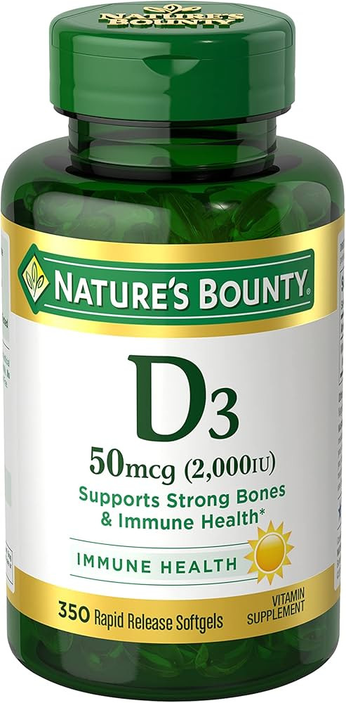 Nature's Bounty Vitamin D, Immune Support, Vitamin Supplement, 2000 IU, 50 mcg, Softgels, 350 Ct | Amazon (US)