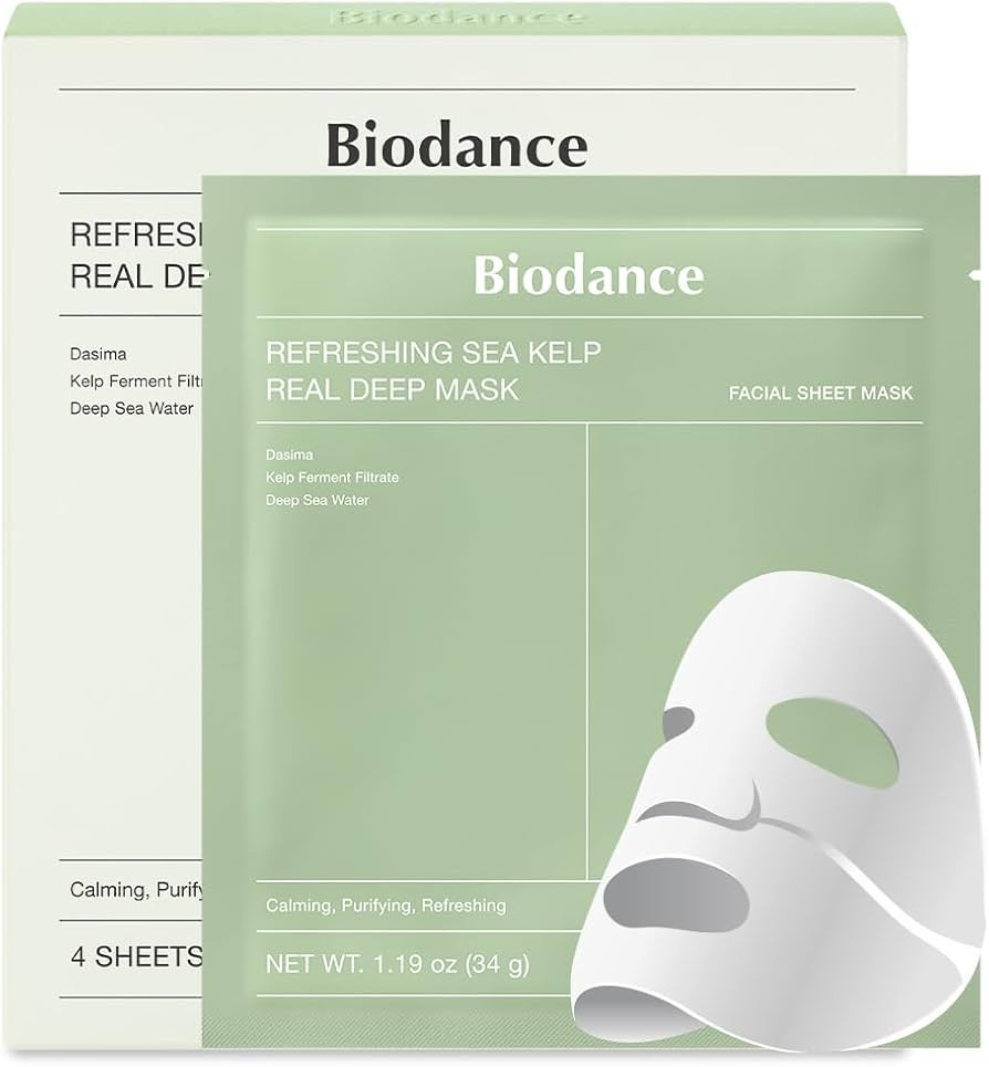 BIODANCE Refreshing Sea kelp Real Deep Mask, Overnight Hydrogel Mask, Calming, Oil & Sebum Contro... | Amazon (US)