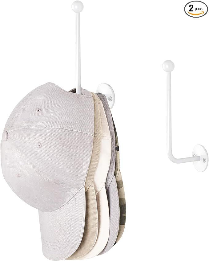 Dahey Hat Organizer for Baseball Caps 2 Pcs Hat Rack Wall Mount 5 Inches Space Saving L Shaped Ha... | Amazon (US)