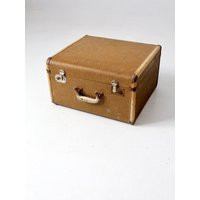 Vintage 1930S Tan Canvas Suitcase | Etsy (US)