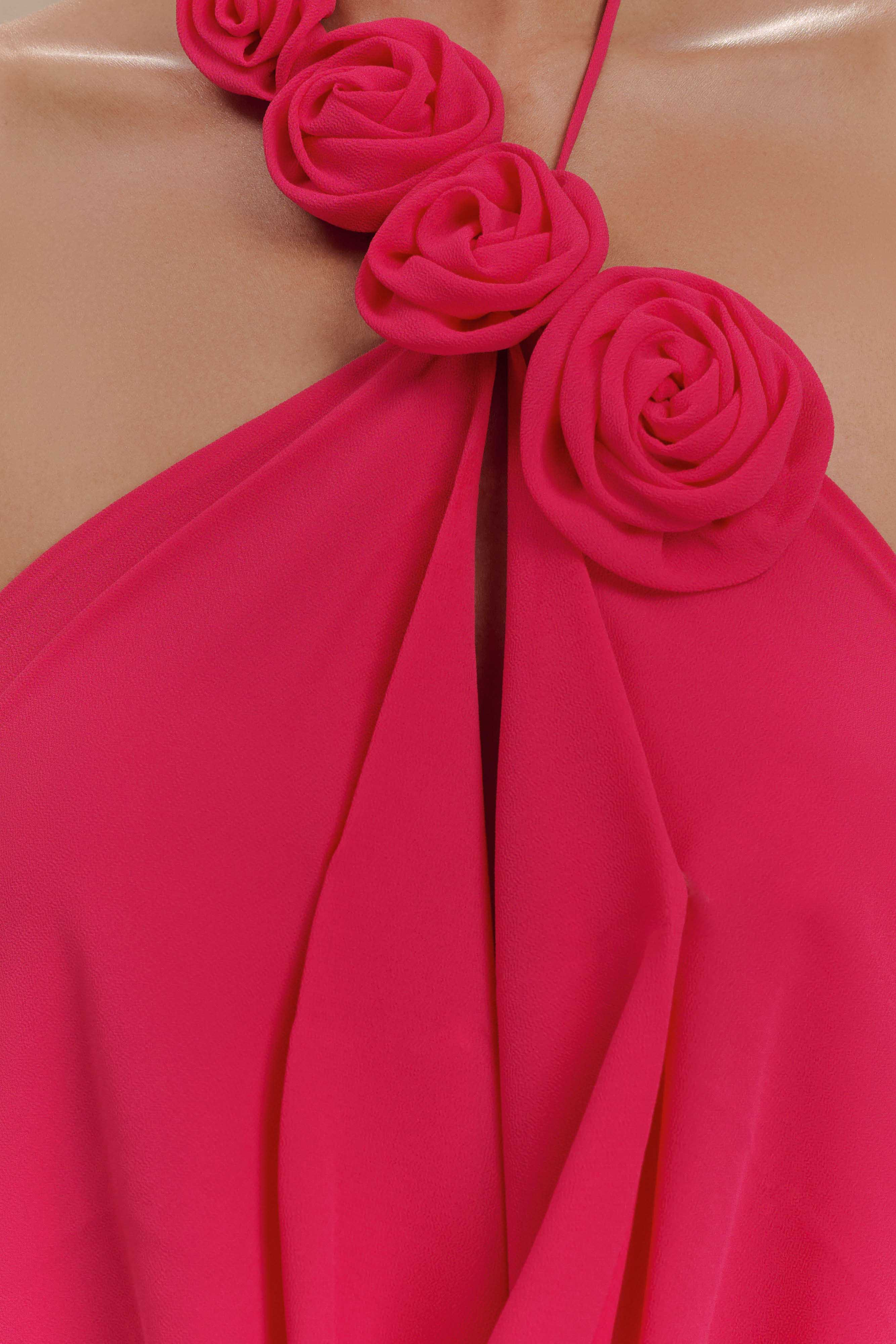 Rosalia Cowl Neck Maxi Dress - Raspberry | MESHKI US