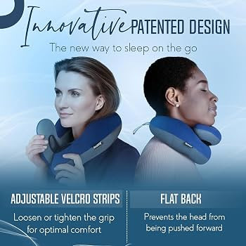 BCOZZY Travel Neck Pillow for Airplane – Patented Double Support for Head, Neck, and Chin. Best... | Amazon (US)