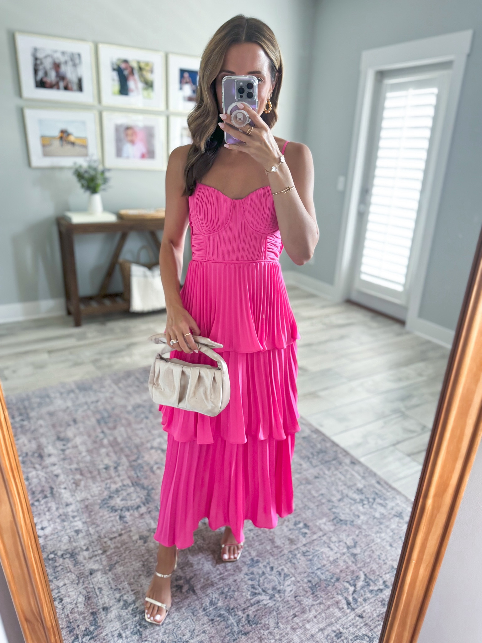 Wedding Guest Dress. Summer wedding guest. Fall wedding guest.  Pink dress in XS. Straps are adjustable. Cocktail dress. Party dress. Amazon gold heels are TTS. 

#LTKParties #LTKWedding #LTKTravel