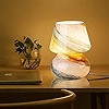 COOSA Mushroom Bedside Table Lamp,Glass LED Bedside Night Lamps, Desert Swirl Veins Small Nightst... | Amazon (US)