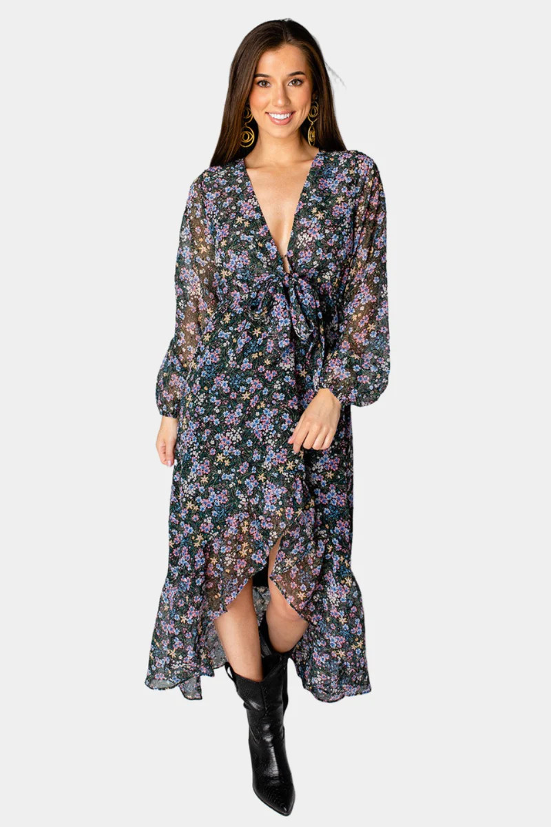 BuddyLove | Aisha High-Low Chiffon Dress | Daisy | BuddyLove