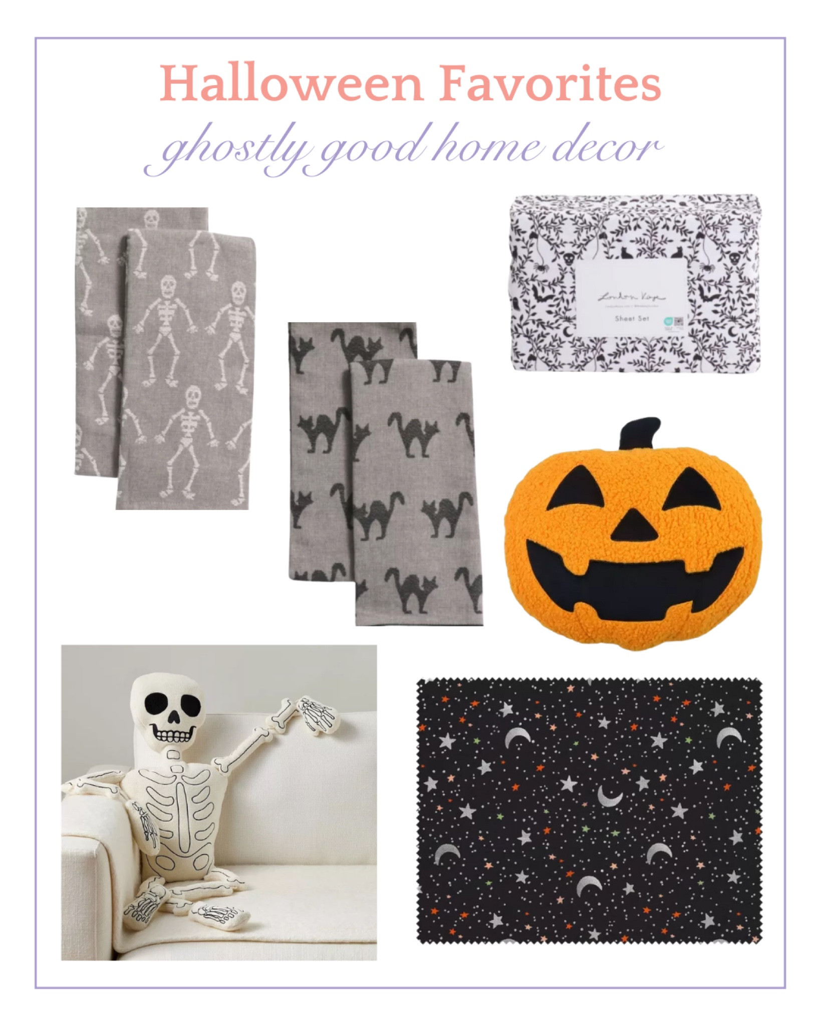 Add a bit of spookiness to your home this Halloween with some cute decor! The plush Jack o Lantern and skeleton pillows are especially fun! Jack o Lantern, skeleton, pillows, Halloween pillows, Halloween, hand towels, Halloween towels, Halloween sheets, cat

#LTKFindsUnder100 #LTKHome #LTKSeasonal