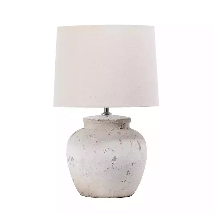 New! Distressed White Ceramic Table Lamp | Kirkland's Home