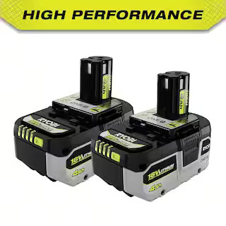 ExclusiveBlack FridayRYOBIONE+ 18V HIGH PERFORMANCE Lithium-Ion 4.0 Ah Battery (2-Pack)(1181) | The Home Depot