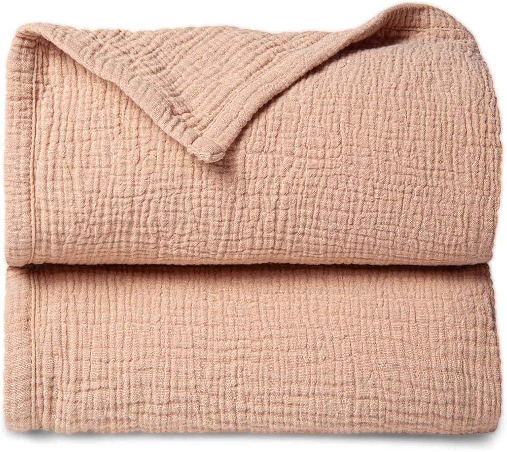 Lulu moon Muslin Quilt Blanket, Crib Blanket for Baby and Toddler,47x47 Inches(Pink) | Amazon (US)