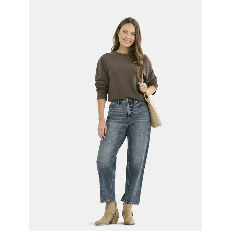 Time and Tru Women's and Women's Plus Crewneck Sweatshirt with Long Sleeves, Sizes XS-4X - Walmar... | Walmart (US)