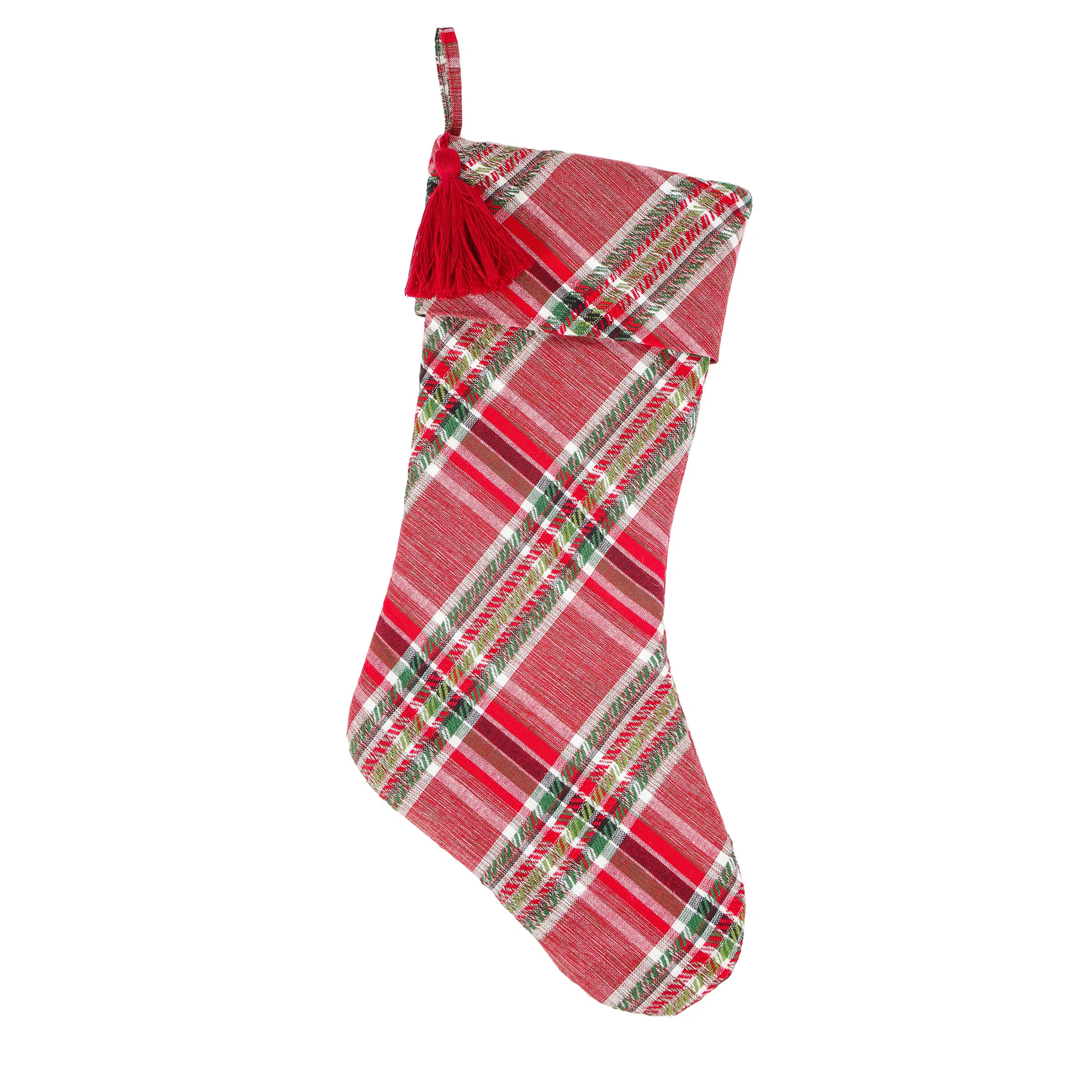 Bias Cut Red Plaid Stocking | Wayfair North America
