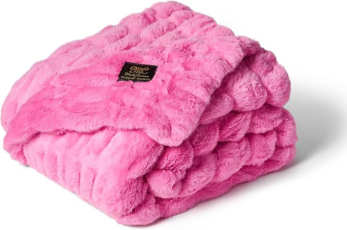 Ultra-Soft Extra Plush Hugs Blanket, Pink, Adult | Stretchy Bubbled Cozy Throw That's Silky Smoot... | Amazon (US)