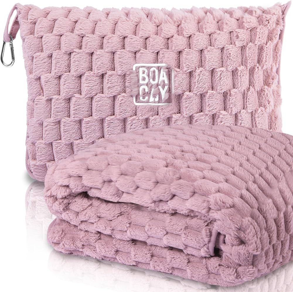 BOACAY Packable Travel Blanket for Airplane, Car - Compact Office Blanket - Portable Pillow for A... | Amazon (US)