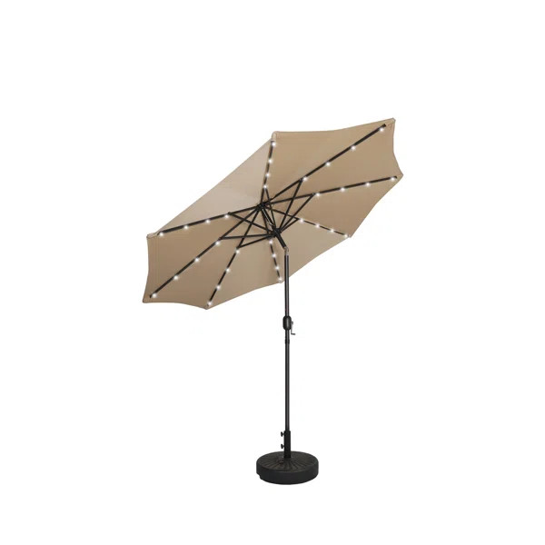 Pierpoint 9 Ft. Lighted Market Umbrella With Fillable Stand | Wayfair North America
