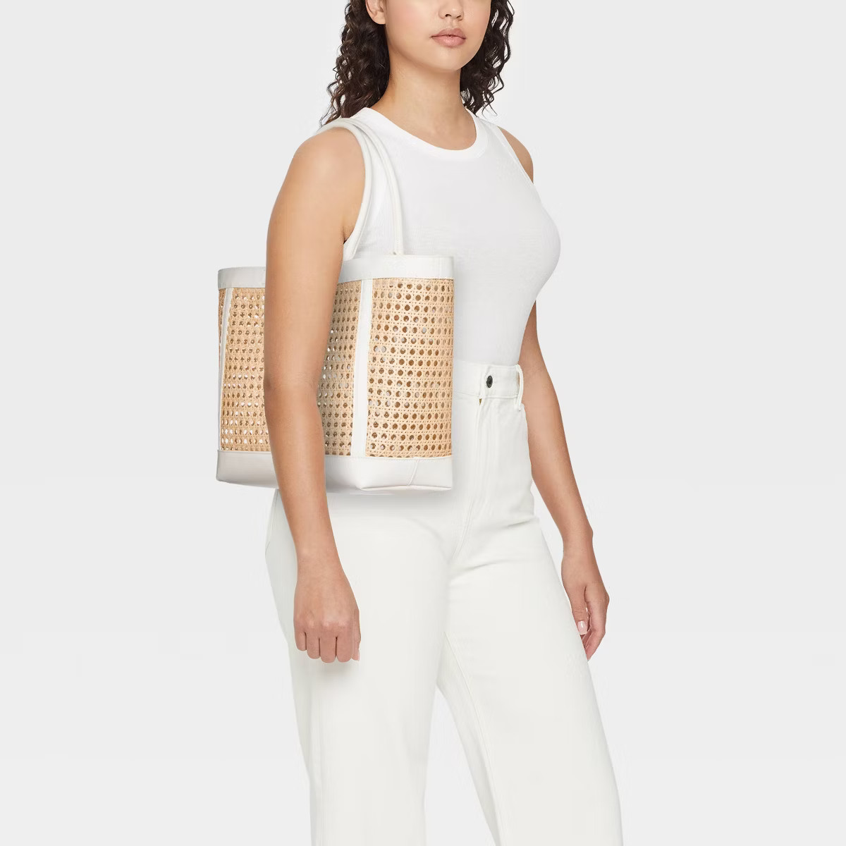 Caning Tote Handbag - A New Day™ White | Target
