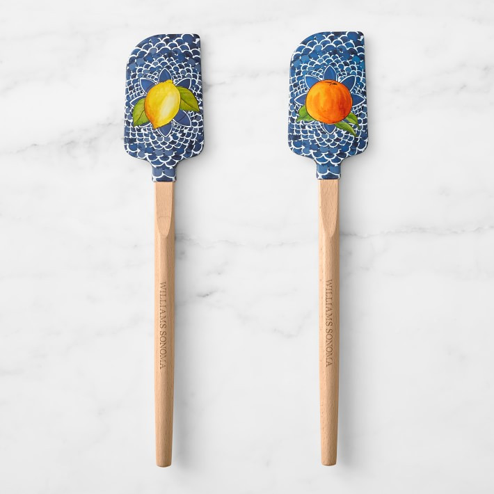 Sicily Orange Silicone Wood Spatula, Medium | Williams-Sonoma