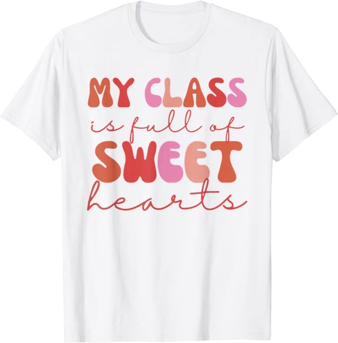 Groovy Teacher Valentine Back To School 100 Days Of School T-Shirt | Amazon (US)