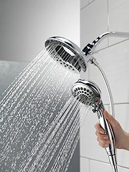 Delta Faucet 5-Spray Touch-Clean In2ition 2-in-1 Dual Hand Held Shower Head with Hose, Chrome 585... | Amazon (US)